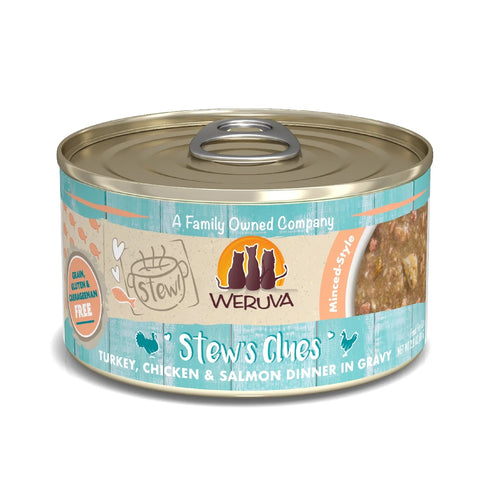 Weruva Turkey, Chicken & Salmon Dinner in Gravy Wet Cat Food, 2.8oz